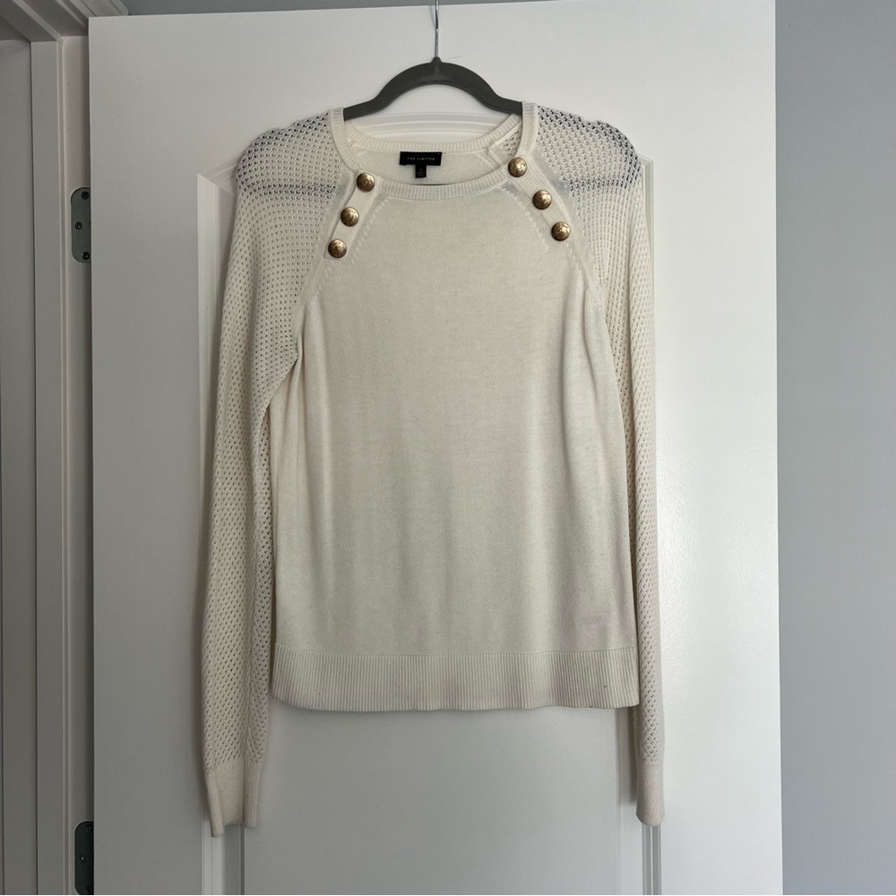 The Limited Cream Knit with Gold Buttons